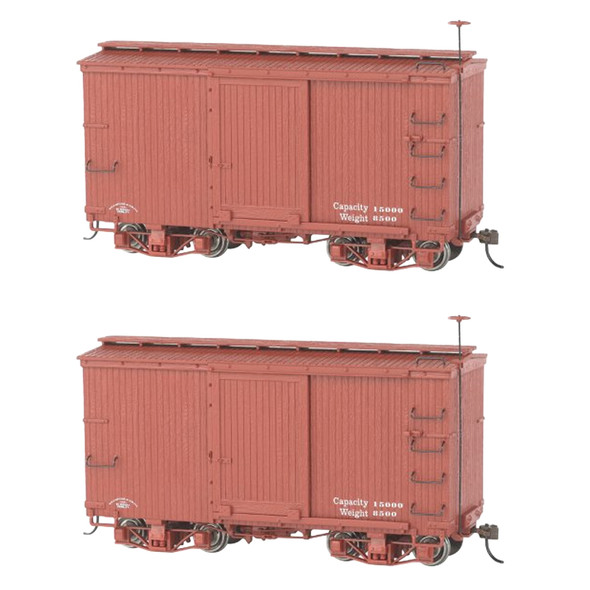 Bachmann 26501 18 ft. Boxcar - Oxide Red - Data Only (2 Per Box) On30 Scale