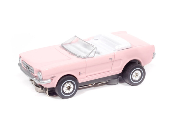 Auto World Thunderjet 1965 Ford Mustang Pink HO Scale Slot Car
