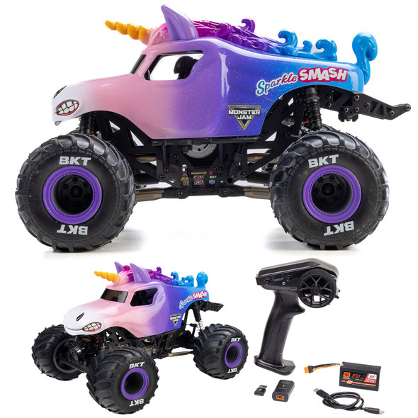 Losi LOS01026T5 1/18 Mini LMT Sparkle Smash RTR Brushed Monster Truck Multi Color