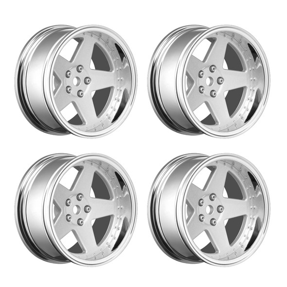 Louise R/C LNHA559 1/10 Drift Changeable 5 Spoke Matte Silver Wheels Set (4Pcs)