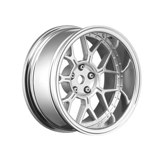 Louise R/C LNHA561T 1/10 Drift Tires w/ 14 Spoke Matte Silver Wheels (4Pcs)