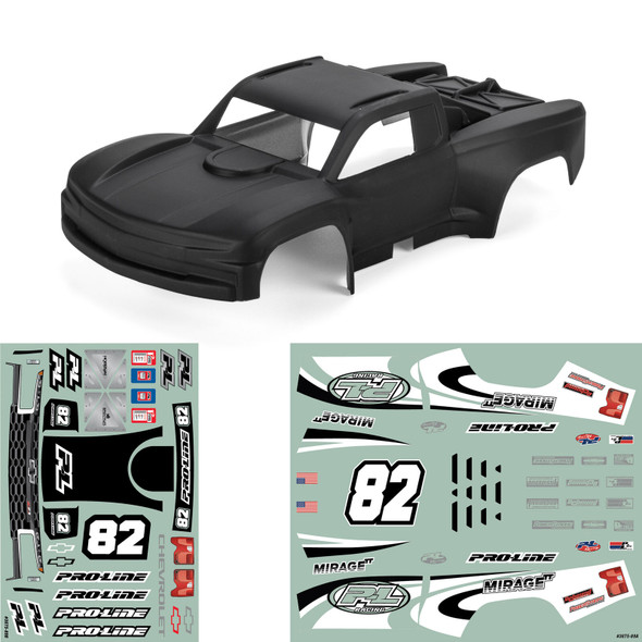 Pro-Line PRO367523 1/16 2019 Chevy Silverado Trophy Truck Body Matte Black MOJAVE GROM
