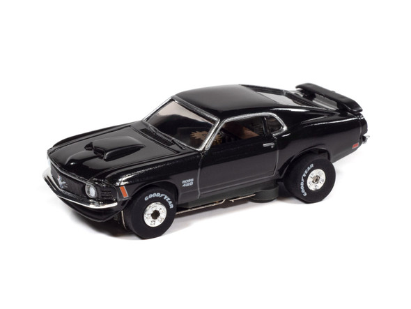 Auto World Thunderjet 1970 Ford Mustang Boss 429 Version A Black HO Slot Car