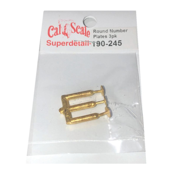 Cal Scale 190-245 Steam Loco Smokebox Front Number Plates Round Blank HO Scale