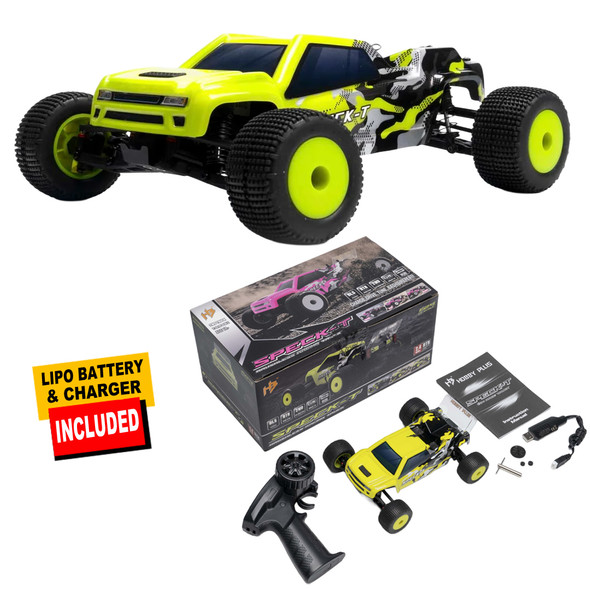 HobbyPlus SPECK-T 1/24 2WD Brushless Stadium Truck RTR w/ Battery & Charger Yellow