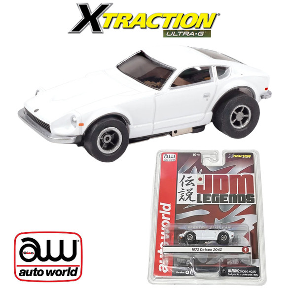 Auto World Xtraction 1972 Datsun 240Z JDM Legends Version B White & Black HO Slot Car