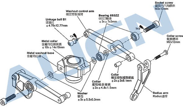 Align T-REX 550 600 PRO Bearing 683ZZ H60086
