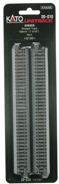 Kato 20-010 N Scale 186mm 7-5/16" Straight Unitrack (4)