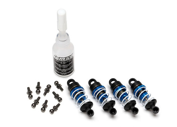 Traxxas 7560X LaTrax Rally Blue Anodized Aluminum Shocks Set (Assembled w/ Springs)