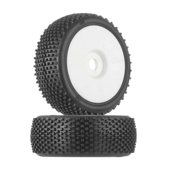 HPI 67613 1/8 Block White Buggy Tire on White (2) D815 HPI 67613 1/8 Block White Buggy Tire on White (2) D815
