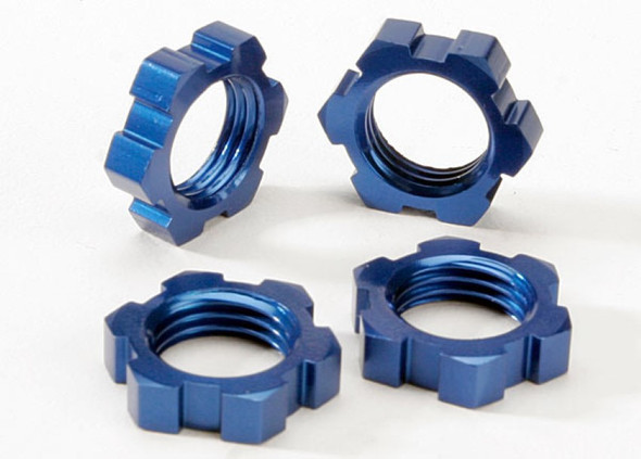 Traxxas 5353 Wheel Nuts Splined 17mm Blue Anodized (4) T-Maxx 3.3 4WD Nitro