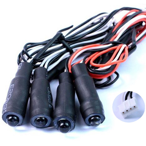 Yeah Racing LK-0026WT/RD Angeleye White/Red Fr/Rr LED Light Cable 2 sets YR Plug