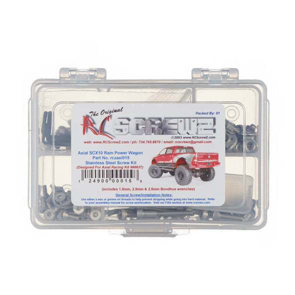 RC Screwz AXI015 Stainless Steel Screw Kit SCX10 Ram Power Wagon