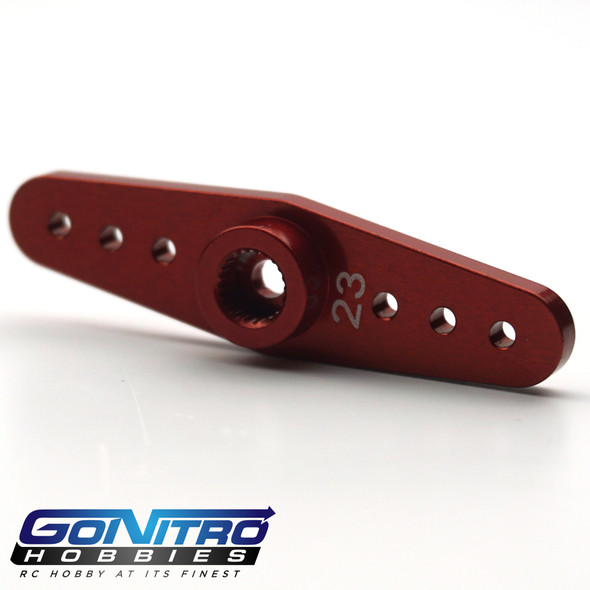Go Nitro Hobbies 23T Aluminum 2 Way Servo Arm Red JR / Airtronics / KO