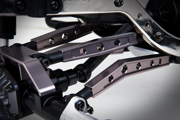 Gmade GM30028 GS01 Machined M3 78mm Bent Lower Link (2) (Titanium Grey) : Komodo