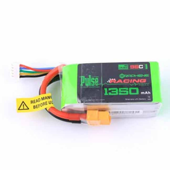 Pulse Graphene 4S 14.8V 1350mAh 95C LiPo Battery w / XT60 : FPV Racing Quads