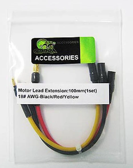 Cobra Motor Lead 18#AWG 100mm Extensions with 3.5mm Connectors (3 Cables)