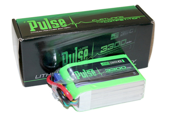 Pulse 4S 2P 14.8V 3300mAh 35C LiPo Battery Flat Pack DJI F450 550