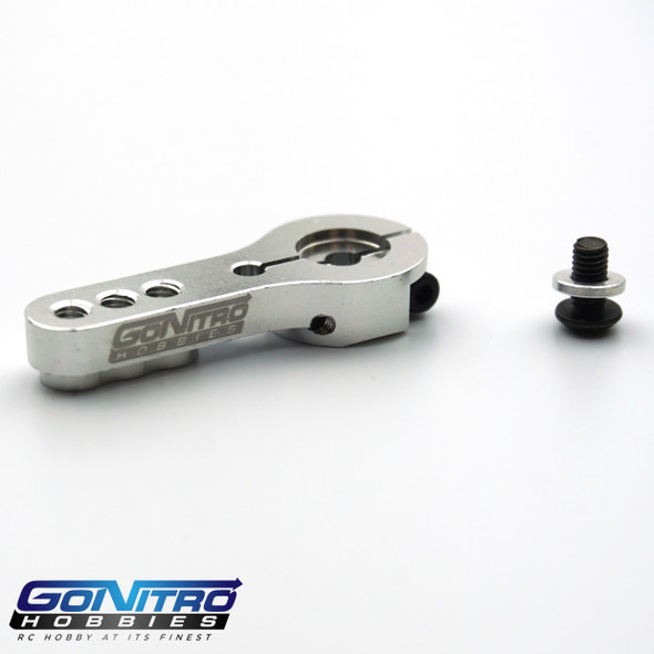 Go Nitro Hobbies 24T 3 Hole Aluminum Heavy Duty Servo Arm Silver Hitec