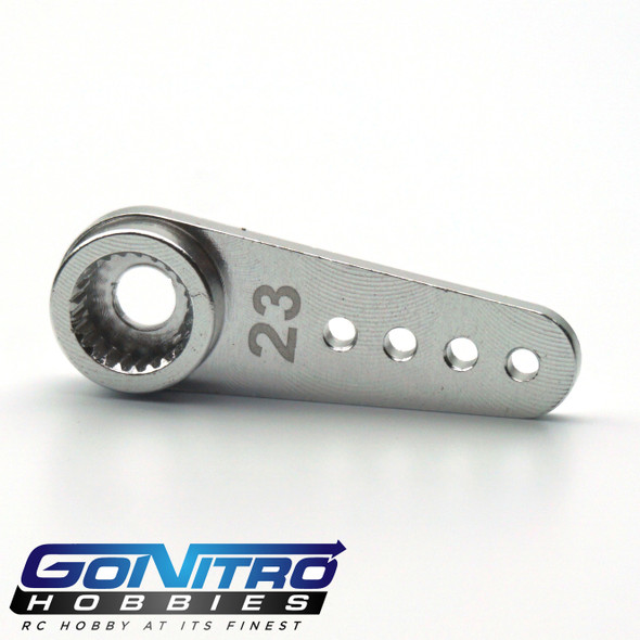 Go Nitro Hobbies 23T Small Aluminum One Way Servo Arm Silver JR / Airtronics