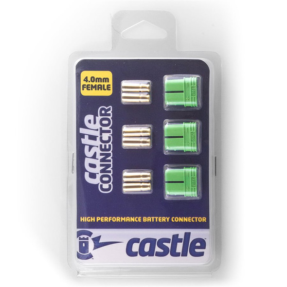Castle Creations 4mm Polarized Bullet Connector Female Set 011-0076-00