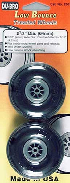 Dubro 250T Low Bounce Treaded Wheels 2-1/2" (2)