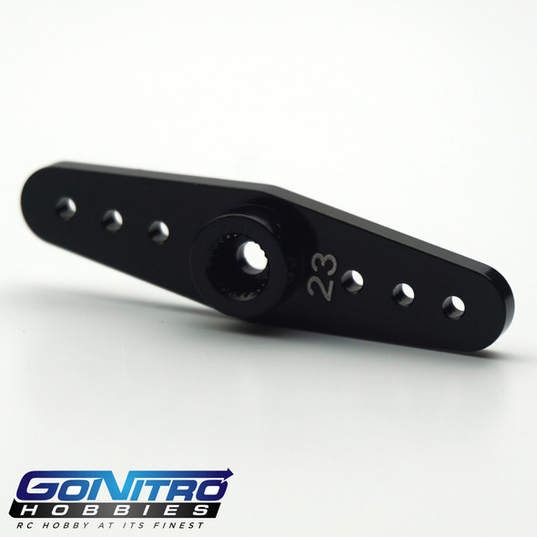 Go Nitro Hobbies 23T Aluminum 2 Way Servo Arm Black JR / Airtronics / KO