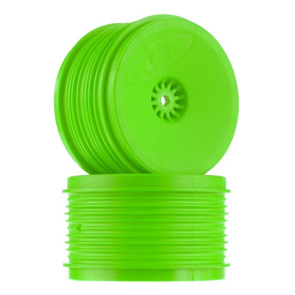 DeRacing Speedline Plus 2.4 Green Buggy Wheels / Rims RB6/ZX-6 Re Grn ( 2 )