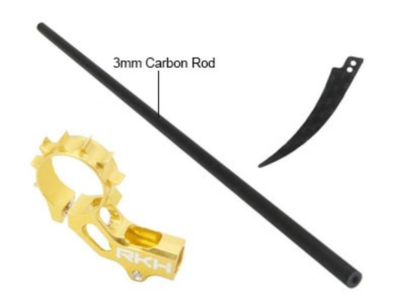 Rakon Heli nCPX870-Y CNC 6mm Tail Motor Mount w/CF 3mm Tail Boom Gold Nano CPX / nCPX / nCP X Rakon Heli nCPX870-Y CNC 6mm Tail Motor Mount w/CF 3mm Tail Boom Gold Nano CPX / nCPX / nCP X