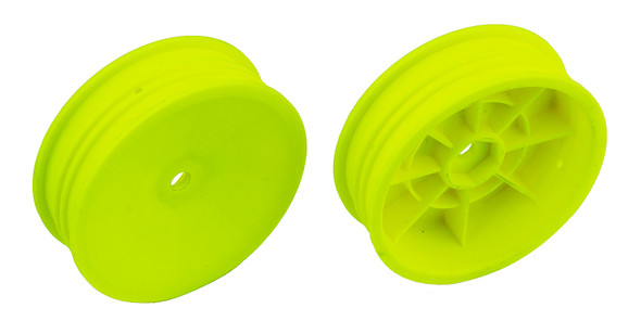 Associated 2WD Slim Front Wheels, 2.2", 12mm hex, yellow : RC10B6 / B6D