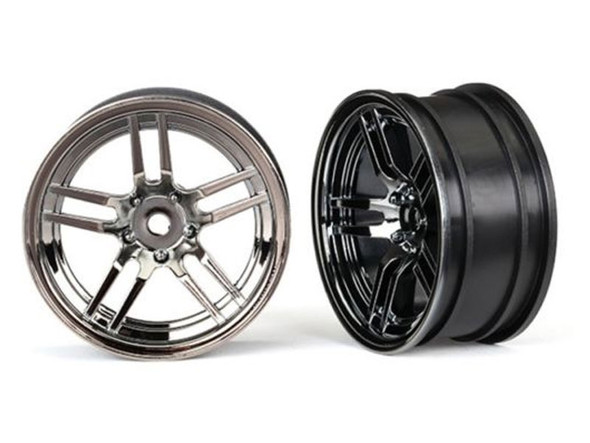 Traxxas 8371 Wheels 1.9 split-spoke (black chrome) (front) (2) : 4-Tec 2.0 FORD GT