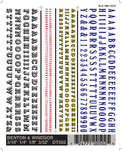 Woodland Scenics Benton & Windsor Decals DT502