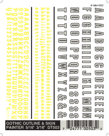 Woodland Scenics Gothic Outline/Sign Painter 5/16-3/16 DT503