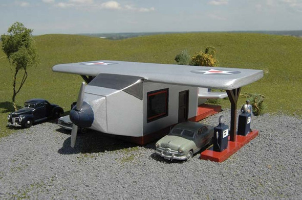Bachmann Airplane Gas Station HO Railroad Train Building 35201