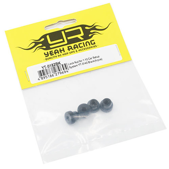 Yeah Racing YT-0182BK Car Setup System Lock Nut for YT-0140 Black (4pcs)