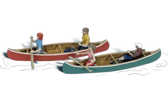 Woodland Scenics Canoers HO Train Figures A1918