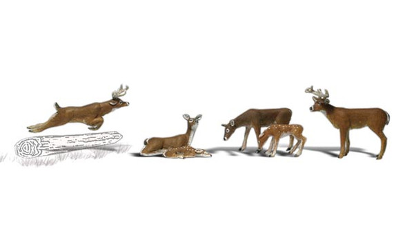 Woodland Scenics Accents Deer Train Figures O A2738