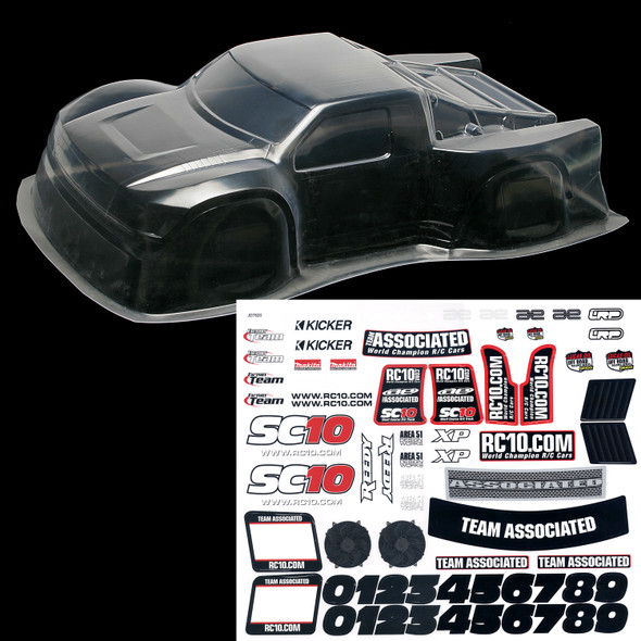 Associated 9876 SC10 Contender Body, clear : SC10 / SC10.3 Lucas Oil