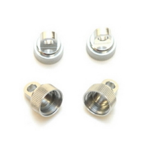 STRC ST3767S Alum. CNC Upper Shock Caps (4) Silver: Slash / Bandit / Rustler