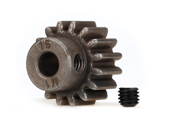 Traxxas 6489X Gear 16-T pinion 1.0 metric pitch fits 5mm shaft/ set screw : E-Revo VXL / X-Maxx