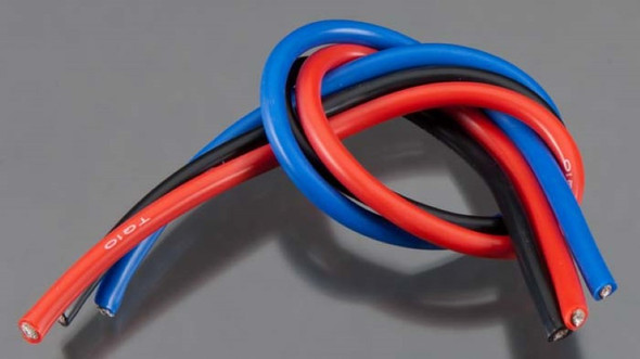 TQ Wire 1103 10 Gauge Wire 1' Brushed Kit Black/Red/Blue