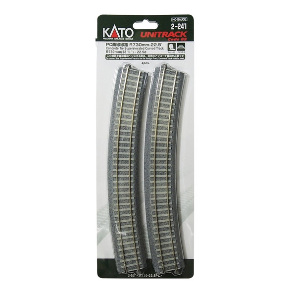 Kato 2-241 730mm 28-3/4" 22.5 Degree Track Curve (4) : HO Scale