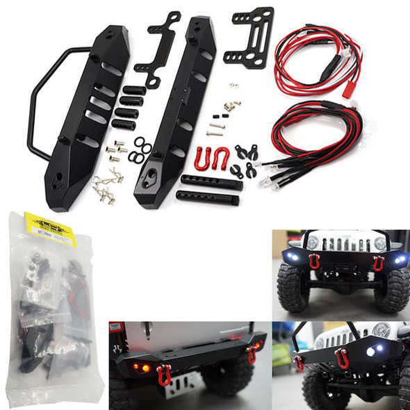 Yeah Racing YA-0431 Aluminum Front & Rear Bumper w/ LED Set SCX10 II