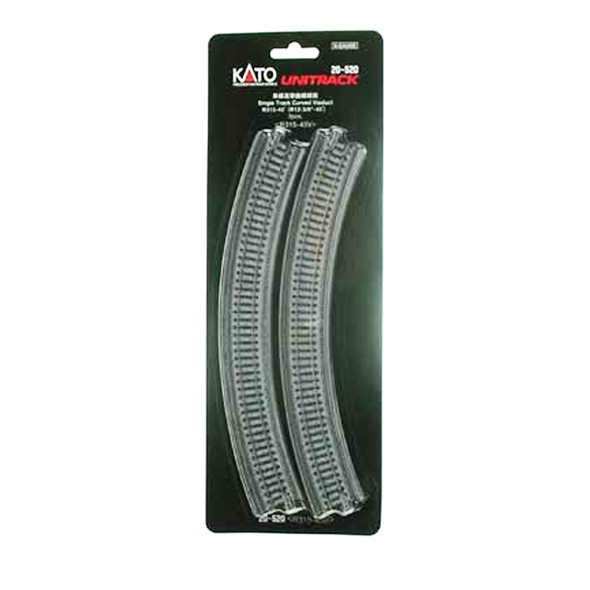 Kato 20-520 315mm 12-3/8" Single Track Radius 45-Degree Viaduct (2) : N Scale