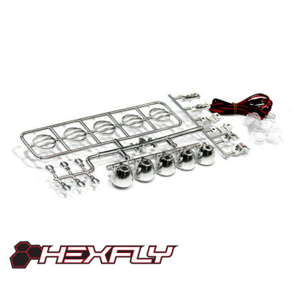 Redcat HX-LED-002C Hexfly LED Crawler Light Bar Set (5 Spotlight) Chrome