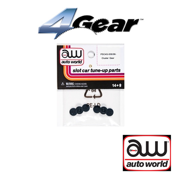 Auto World 4Gear Cluster Gear (6) Pack : 1:64 / HO Scale Slot Car