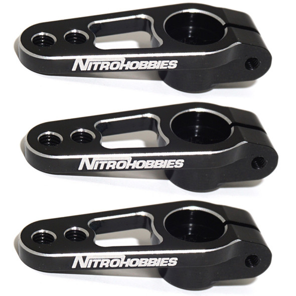 Nitro Hobbies 25T M3 CNC Aluminum Futaba / Savox Servo Horn Arms Black 25T (3)