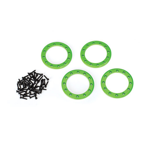 Traxxas 8169G Aluminum 1.9'' Beadlock Ring Green (4) / 2x10 CS (48) : TRX-4