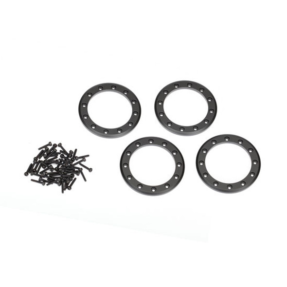 Traxxas 8169T Aluminum 1.9'' Beadlock Ring Black (4) / 2x10 CS (48) : TRX-4