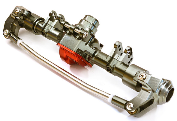 Integy Aluminum Complete Front Axle Housing Assembly : SCX10 II C27151GUNRED